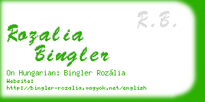 rozalia bingler business card